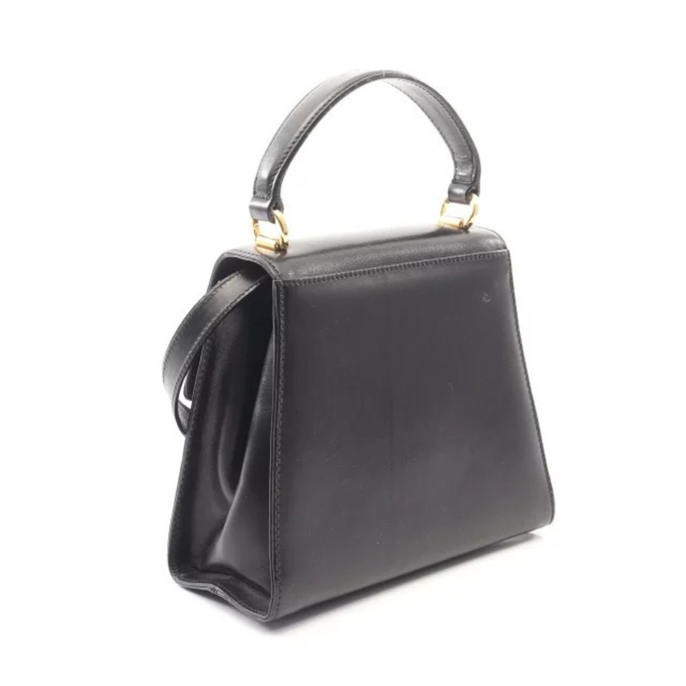 Salvatore Ferragamo Leather Handbag Rion Vara Black